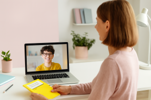 Online-Deutschnachhilfe mit empathischer Lehrkraft – effektive schulische Unterstützung in Deutsch für Kinder im Ausland.