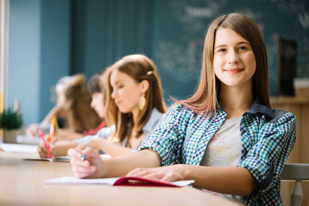 Alumno estudiando en un colegio alemán en España
