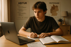 Alumno preparando el Abitur de Alemán desde casa con apoyo online de Assadé.